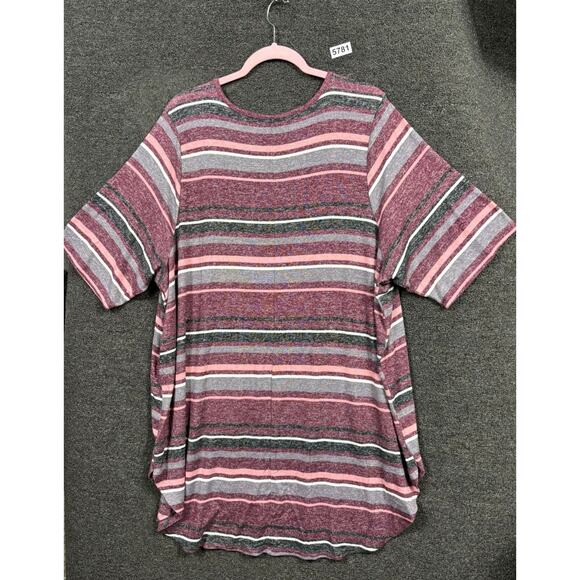 Torrid Stripped Top Womens Size 5 (5X) Multicolor Short Sleeves - Picture 2 of 7